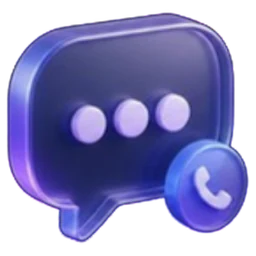Ícone 3D de conversa com atendimento